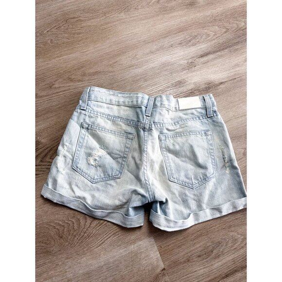 Rails Light Wash Distressed Denim Shorts Womens 25 High Rise Rolled Hem - Picture 2 of 12